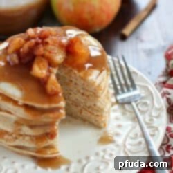 Healthy Applesauce Pancakes with homemade Cinnamon Syrup