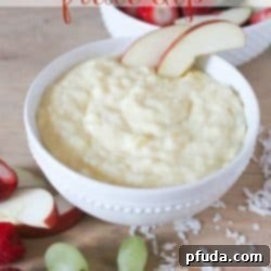 Hawaiian Fruit Dip in a decorative bowl with a spoon.