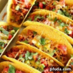 Layered Oven-Baked Ground Turkey Tacos in a baking dish