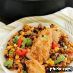 Southwest Chicken & Quinoa dinner cooked in only one pan and made in 30 minutes! You're definitely going to want to add this to your dinner rotation! It's gluten-free, high in protein and totally delicious! AD