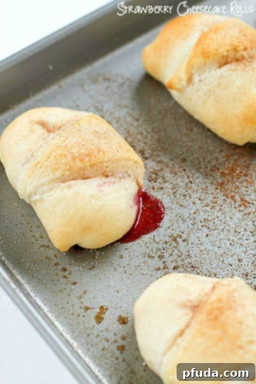 Easy Strawberry Cheesecake Rolls, a light strawberry dessert option